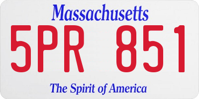 MA license plate 5PR851