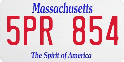MA license plate 5PR854