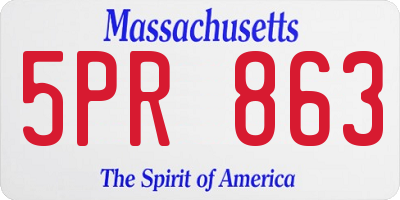 MA license plate 5PR863