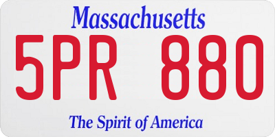 MA license plate 5PR880