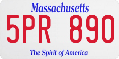 MA license plate 5PR890