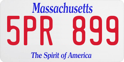 MA license plate 5PR899