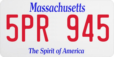 MA license plate 5PR945