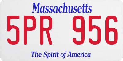 MA license plate 5PR956