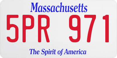 MA license plate 5PR971