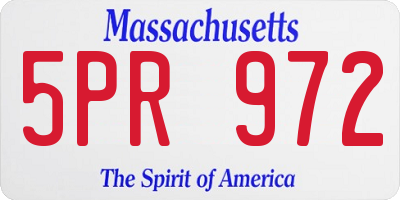 MA license plate 5PR972