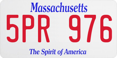 MA license plate 5PR976