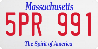 MA license plate 5PR991