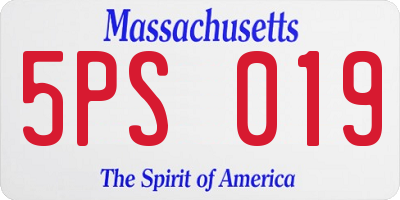 MA license plate 5PS019