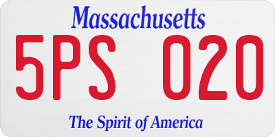 MA license plate 5PS020