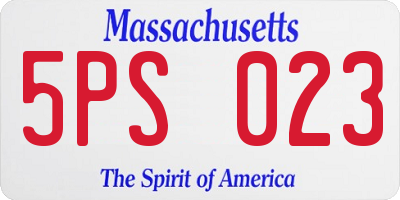 MA license plate 5PS023