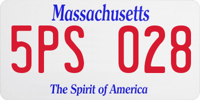 MA license plate 5PS028