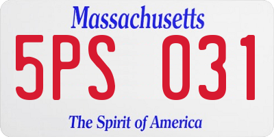MA license plate 5PS031