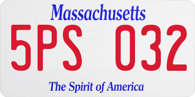 MA license plate 5PS032
