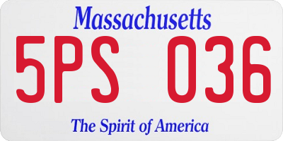 MA license plate 5PS036