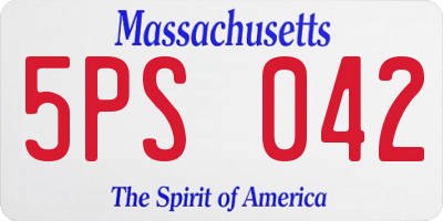MA license plate 5PS042