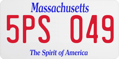 MA license plate 5PS049