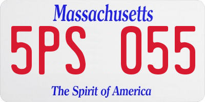 MA license plate 5PS055