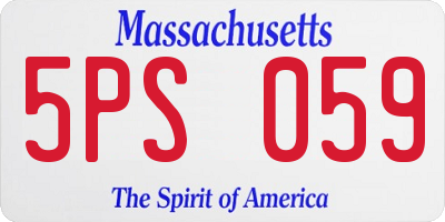MA license plate 5PS059
