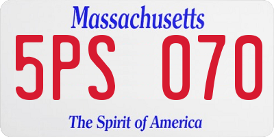 MA license plate 5PS070