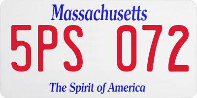MA license plate 5PS072