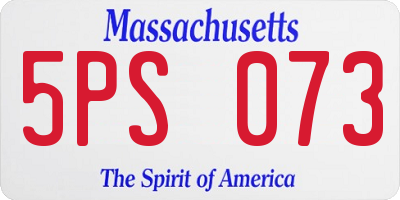 MA license plate 5PS073