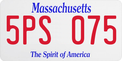 MA license plate 5PS075
