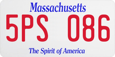 MA license plate 5PS086