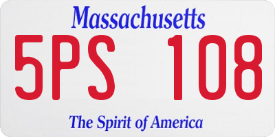MA license plate 5PS108