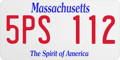 MA license plate 5PS112