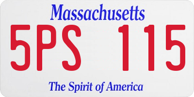 MA license plate 5PS115
