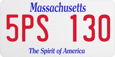 MA license plate 5PS130