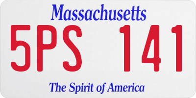 MA license plate 5PS141