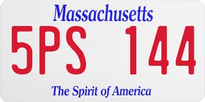 MA license plate 5PS144