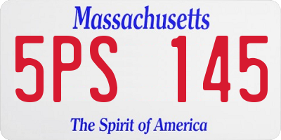 MA license plate 5PS145