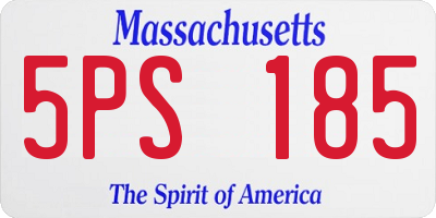 MA license plate 5PS185