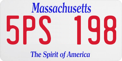 MA license plate 5PS198