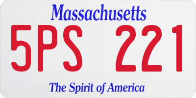 MA license plate 5PS221