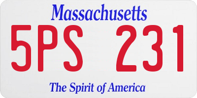 MA license plate 5PS231
