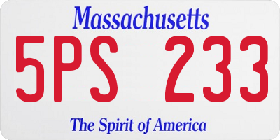 MA license plate 5PS233