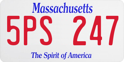MA license plate 5PS247