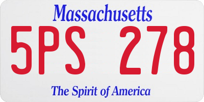 MA license plate 5PS278
