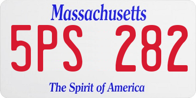 MA license plate 5PS282