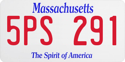 MA license plate 5PS291