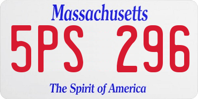 MA license plate 5PS296