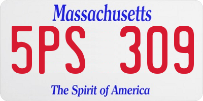 MA license plate 5PS309