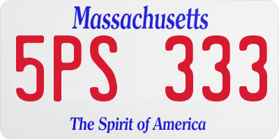 MA license plate 5PS333