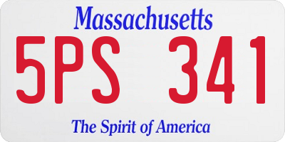 MA license plate 5PS341