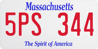 MA license plate 5PS344