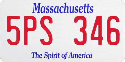 MA license plate 5PS346
